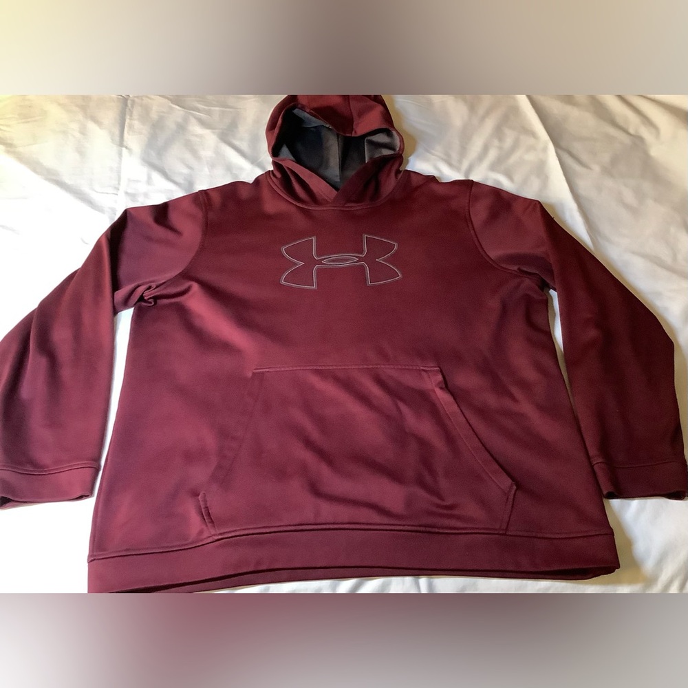 MENS UNDER ARMOUR PULLOVER HOODIE SIZE XXL MAROON